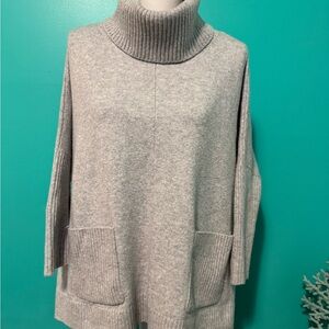 LOFT Light Gray Cowl Neck Sweater